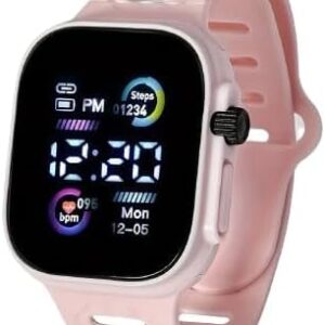 Led Display Digital Kids Watches Sport Boys Girls Luminous Children’s Electronic Wristwatch Students Clock Watches Relojes 2024 (Light Pink)-B0DF53V54K