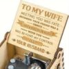 Husband to Wife Music Box U R My Sunshine Tune Wood Laser Engraved Vintage Hand Cranked Musical Boxes Unique for Wife Love from Husband on Valentine's Day/Wedding Day/Anniversary-B0DMX8K86J