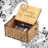 Can't Help Falling in Love Wood Music Box, Laser Engraved Vintage Wooden Hand Crank Music Boxes Gifts for Valentine's Day/Anniversary/Wedding/Birthday/Christmas (Hear)-B0D3Z3M3N4