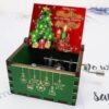 [1Pcs-Random Shape] Merry Christmas Wooden Hand Cranked Collectible Jingle Bell Themed Brown Music Box (Colored Merry Christmas Edition) (D)(00123J)-B0CN1SFKGF