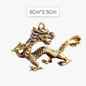 31NK1x0nlFL._AC_ 1pcs -1PC- 4 * 2.5CM Small Chinese Beast Dragon Statue Bronze Brass Figurine Ornaments Antique Copper Mythical Animal Miniature Home Decor Crafts Collection (A)-B0CV6W3DFL