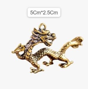 1pcs -1PC- 4 * 2.5CM Small Chinese Beast Dragon Statue Bronze Brass Figurine Ornaments Antique Copper Mythical Animal Miniature Home Decor Crafts Collection (A)-B0CV6W3DFL