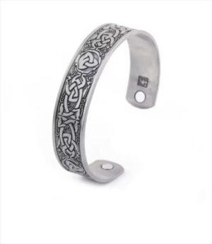 1Pcs Classic Bio Magnetic Copper Color Alloy Bracelet Cuff Bangle for Men Women Fashion Jewelry Gifts As Shown-B0DT8G3KW5