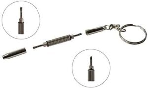 WSSBK 5 Pcs Mini Portable Screwdriver 3 In 1 Steel Precise Eyeglass Screwdriver Set Watch Repair Tools Kit With Keychain-B096LT5H4R