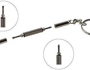 31c277VIcvL._AC_ WSSBK 5 Pcs Mini Portable Screwdriver 3 In 1 Steel Precise Eyeglass Screwdriver Set Watch Repair Tools Kit With Keychain-B096LT5H4R