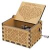 Can't Help Falling in Love Wood Music Box, Laser Engraved Vintage Wooden Hand Crank Music Boxes Gifts for Valentine's Day/Anniversary/Wedding/Birthday/Christmas (Hear)-B0D3Z3M3N4