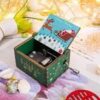 [1Pcs-Random Shape] Merry Christmas Wooden Hand Cranked Collectible Jingle Bell Themed Brown Music Box (Colored Merry Christmas Edition) (D)(00123J)-B0CN1SFKGF