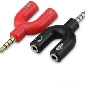 31m1kt-ayTL._AC_ 1Pic - U Shaped 3.5mm Stereo Audio Earphone Mic Splitter Adapter Highly Practical - Black-B0DVLSSTH9