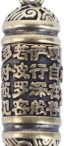 31oXDsymlhL._AC_ Keychains Brass Buddha Sutra Cylinder Pendant Keychain Hanging Necklace Jewelry Pill Box Medicine Case Container Bottle 1 Pc. Only-B0DT7K9R76