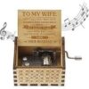 Husband to Wife Music Box U R My Sunshine Tune Wood Laser Engraved Vintage Hand Cranked Musical Boxes Unique for Wife Love from Husband on Valentine's Day/Wedding Day/Anniversary-B0DMX8K86J