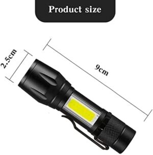 Generic LED Flashlight Long Range Torch USB Rechargeable Waterproof with COB Side Light Flashlight Camping Lanterns-B0BS8GKG3Y