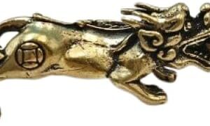 31u5sgzjoGL._AC_ 1pcs -1PC- 4 * 2.5CM Small Chinese Beast Dragon Statue Bronze Brass Figurine Ornaments Antique Copper Mythical Animal Miniature Home Decor Crafts Collection (U)-B0CV6QK3W5