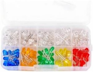 200pcs Light Emitting Diodes 6 Colors Electronic Components 5mm Assorted Color DIY LED Light Emitting Diodes Set Box-B0BGMM11YW