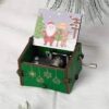 [1Pcs-Random Shape] Merry Christmas Wooden Hand Cranked Collectible Jingle Bell Themed Brown Music Box (Colored Merry Christmas Edition) (D)(00123J)-B0CN1SFKGF