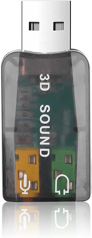 USB Sound Card External Mini Sound Card USB to 3.5mm Interface Stereo Audio Adapter for Win 7 8 Android Speaker Laptop Headset (5.1 Channel)-B0DX8J6VPM