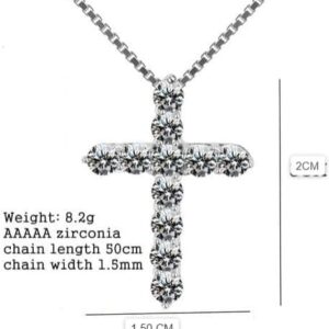 412JM1kj0vL._AC_ Small Crosse Necklace Box Chain Shiny Crystal Classic Cross Pendant For Women Men Fashion Jewelry Gifts - Small Crosse 2 Cm*1.5 Cm with 48Cm Chain Length-B0DWQPN7FQ