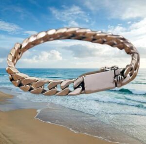 (1Pc - AL18296-silver-18cm) High Quality Textured Chain Bracelet Charm Men Trend Casual Bracelet Friendship Charm Handmade Jewelry Gift-B0CKWCXJ7T