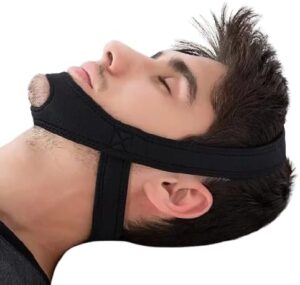 [1 PC] Tcare 1Piece Snoring Chin Strap Adjustable Anti Snore Chin Strap Support Stop Snoring- Natural and Instant Snore Relief Jaw Belt [Black]-B0DWZKZ22D