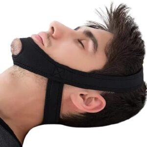 [1 PC] Tcare 1Piece Snoring Chin Strap Adjustable Anti Snore Chin Strap Support Stop Snoring- Natural and Instant Snore Relief Jaw Belt [Black]-B0DWZKZ22D