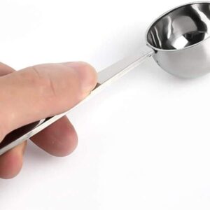 [1 PCs] Coffee Bean Press Espresso, Rumanle Stand Coffee Measure tamper spoon Stainless Steel Coffee & Tea Tools Measuring Tamping Scoop Coffee Tamper (1 Piece, Silver) 5 Cm diameter