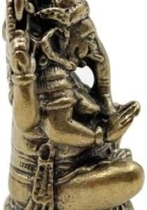 Mini Vintage Brass Ganesh Statue Pocket India Thailand Elephant God Figure Sculpture Home Office Desk Decorative Ornament Gift-B09YMM815P