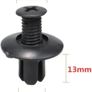 50Pcs 8mm Plastic Fasteners Screw Car Bumper Black Rivet Car Fastener Clips for Most Car Type-B0DFV5BDCR