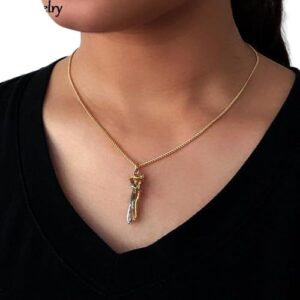 (1 Pc) Large New Necklace or keychain Exaggerated Stereoscopic Two People Hugging Metal Vintage Long Drop Nicklace for Women Girls Party Jewelry-B0DVT4RYY9