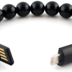 41FXLGkJWAL._AC_SL1000_ USB Data Charger Cable Buddha Beads Bracelet Charging For Iphone 5/5c/5s/6 Apple (Black Color)-B091D2GNMT