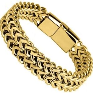 [1 Pc] Personality Cuban Chain Bracelet For Men Charm Stainless Steel Braided Keel Bracelet Jewelry Birthday Gift For Lover (G)-B0CDHP8NGB