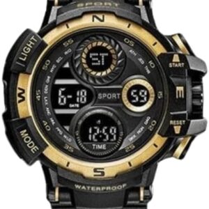 [ 1pcs -Black gold ] Black Digital Watch for Men Sports Watches Waterproof Outdoor Chronograph Hand Clock G Infantry Shock Student Wristwatch-B0CVZP2J74