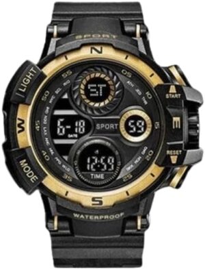 [ 1pcs -Black gold ] Black Digital Watch for Men Sports Watches Waterproof Outdoor Chronograph Hand Clock G Infantry Shock Student Wristwatch-B0CVZP2J74