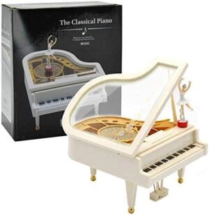 Auto Piano Music Box with Ballerina-B0CPMFYVVL