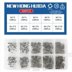 41PTJnk-7ML M1 M1.2 M1.4 M1.6 M2.5 M3 304 Stainless Steel Watch Eyeglasses Screws Small Screw Set Metric Thread Phillips Bolt Assortment Kit (500Pcs) (M1.4 M1.6 (500Pcs))-B0DL4SDGBH