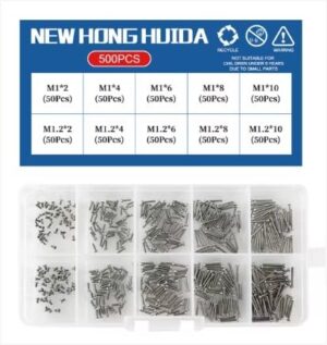 M1 M1.2 M1.4 M1.6 M2.5 M3 304 Stainless Steel Watch Eyeglasses Screws Small Screw Set Metric Thread Phillips Bolt Assortment Kit (500Pcs) (M1.4 M1.6 (500Pcs))-B0DL4SDGBH