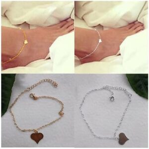 1Pcs Anklet Chain Adjustable Rust Resistant Alloy Women-Gold-B0D1JB9JY8