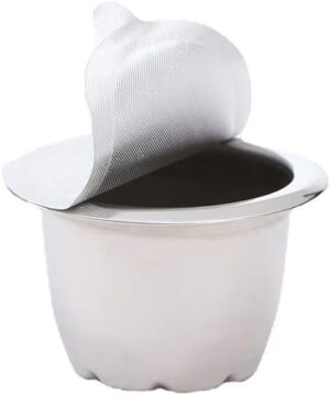 1pc Refillable Stainless Steel Espresso Coffee Maker Capsule Refilling Filter For Machine Reusable Filter Coffee Pods + 40 cover-B0C6DY9VT4