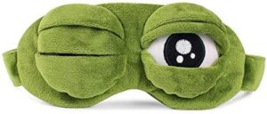 Funny Creative Pepe the Frog Sad Frog 3D Eye Mask Cover Cartoon Plush Sleeping Mask Cute Anime Gift-B091K412GD