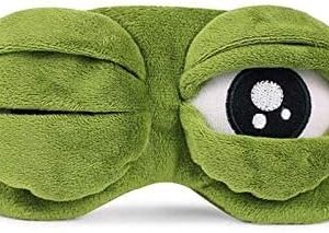 41VwYNzj2UL._AC_ Funny Creative Pepe the Frog Sad Frog 3D Eye Mask Cover Cartoon Plush Sleeping Mask Cute Anime Gift-B091K412GD
