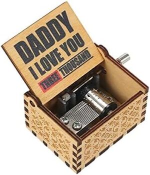 (1 PC) I Love You Daddy Three Thousand Times Handcrafted musicbox Color Brown Wooden-B0C7RJ2ZNY
