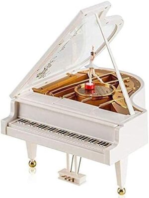Auto Piano Music Box with Ballerina-B0CPMFYVVL
