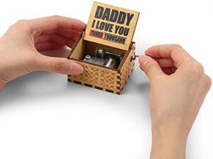 (1 PC) I Love You Daddy Three Thousand Times Handcrafted musicbox Color Brown Wooden-B0C7RJ2ZNY