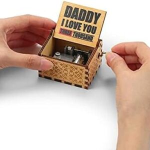 (1 PC) I Love You Daddy Three Thousand Times Handcrafted musicbox Color Brown Wooden-B0C7RJ2ZNY