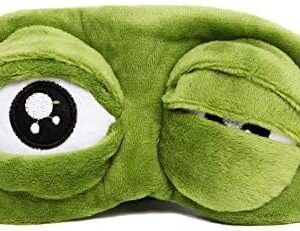 41bfoBaYXgL._AC_ Funny Creative Pepe the Frog Sad Frog 3D Eye Mask Cover Cartoon Plush Sleeping Mask Cute Anime Gift-B091K412GD