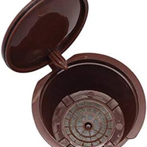 41ck-wBTSSL._AC_ Pack of 3 Coffee Filter Capsule Cup Stainless Steel Mesh Reusable Capsule Cup with Brush and Spoon (Brown)-B07NF5V7SS