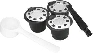 Garntee 3pcs/set Reusable Stanless Coffee Capsule Filters Percolator with Spoon and Brush for Nespreso Machine (Random Color)-B0C9N2GRLJ