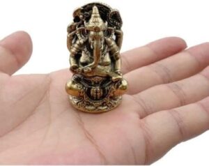 Mini Vintage Brass Ganesh Statue Pocket India Thailand Elephant God Figure Sculpture Home Office Desk Decorative Ornament Gift-B09YMM815P