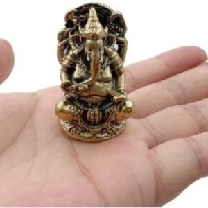 Mini Vintage Brass Ganesh Statue Pocket India Thailand Elephant God Figure Sculpture Home Office Desk Decorative Ornament Gift-B09YMM815P