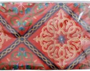 Ramadan Khayamiya Mixed Cotton Ablecloth With End-Red Decorations 2 * 1.5 Meter Decorative Tablecloth for Ramadan Celebrations, [Rectangle]-B0DWSMRJK7