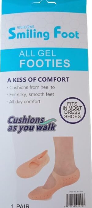 (1 Pair) Silicone Gel Footies - Heel to Toe Cushioning, Fits Most Dress Shoes-B0DXPTB7HS