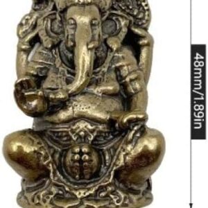 Mini Vintage Brass Ganesh Statue Pocket India Thailand Elephant God Figure Sculpture Home Office Desk Decorative Ornament Gift-B09YMM815P